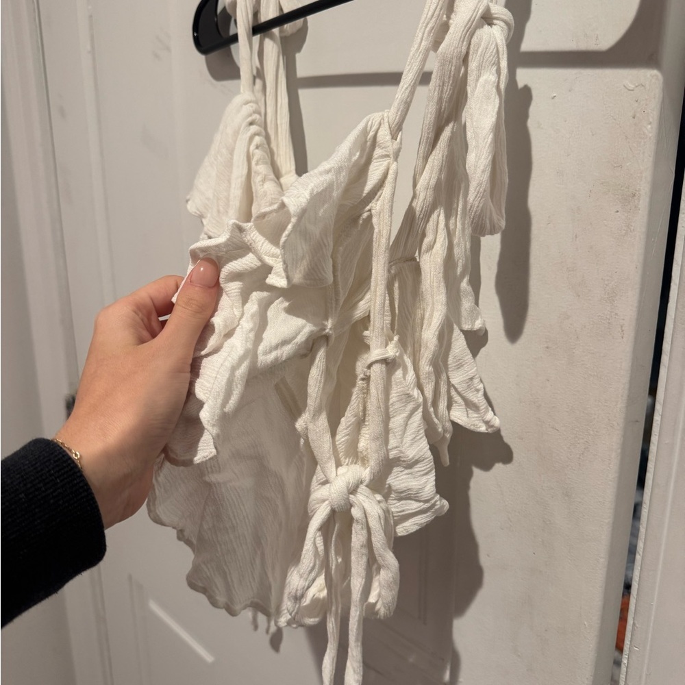 Free People Radiance Top White Ruffle Blouse - Picture 3 of 6